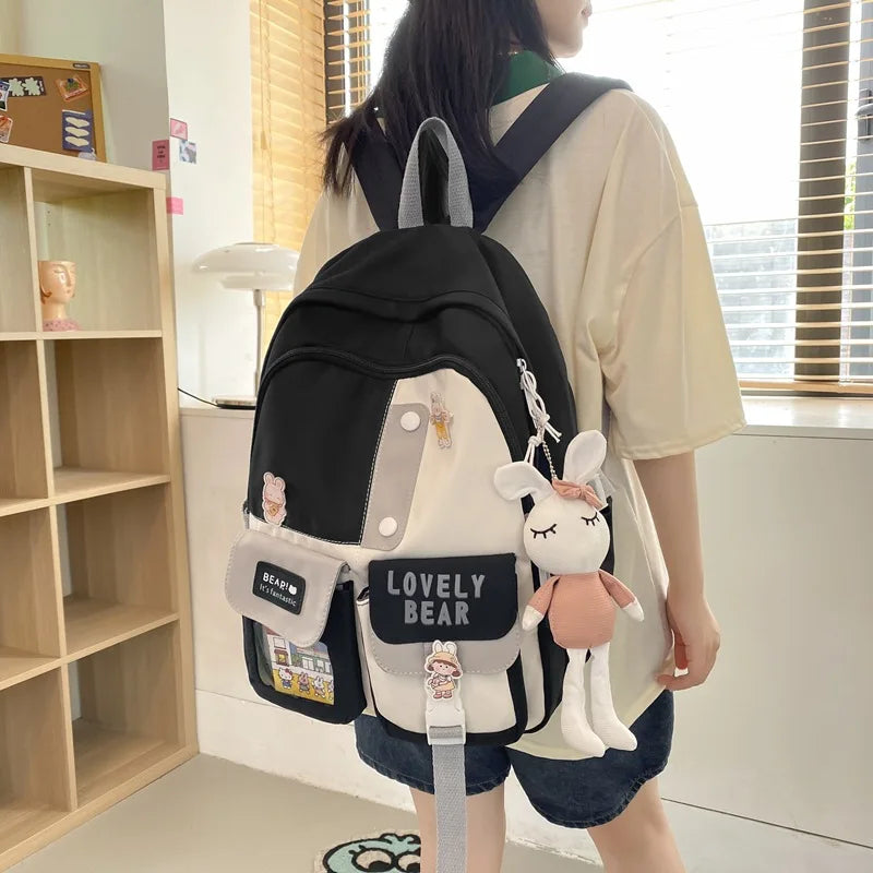 Waterproof School Bags for Teenage Girls Nylon Backpacks Women Travel Bags