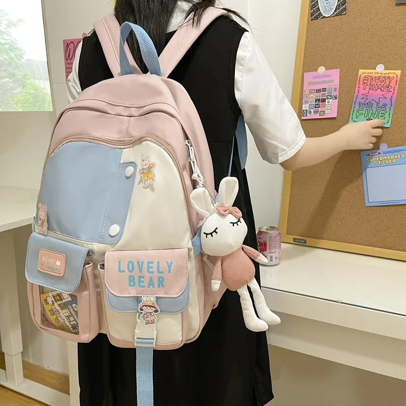 Waterproof School Bags for Teenage Girls Nylon Backpacks Women Travel Bags