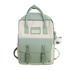 Waterproof Nylon Backpack for Women Girls Patchwork Backpack Female Rucksack
