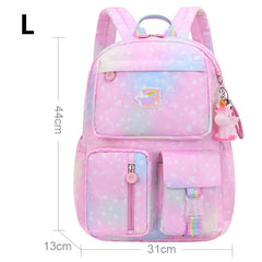 Waterproof Schoolbag With Cartoon Pendant For Girls Children Princess Mochila Sc