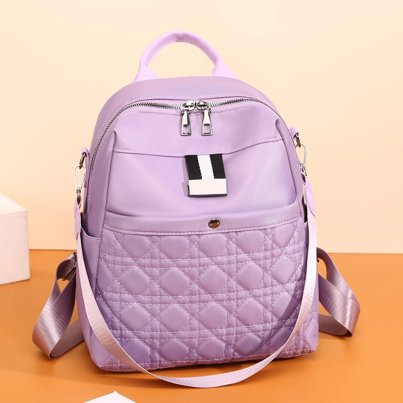 Waterproof Oxford Cloth Women Backpack Light Travel School Shoulder Bag