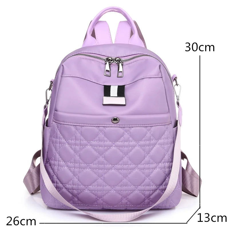 Waterproof Oxford Cloth Women Backpack Light Travel School Shoulder Bag