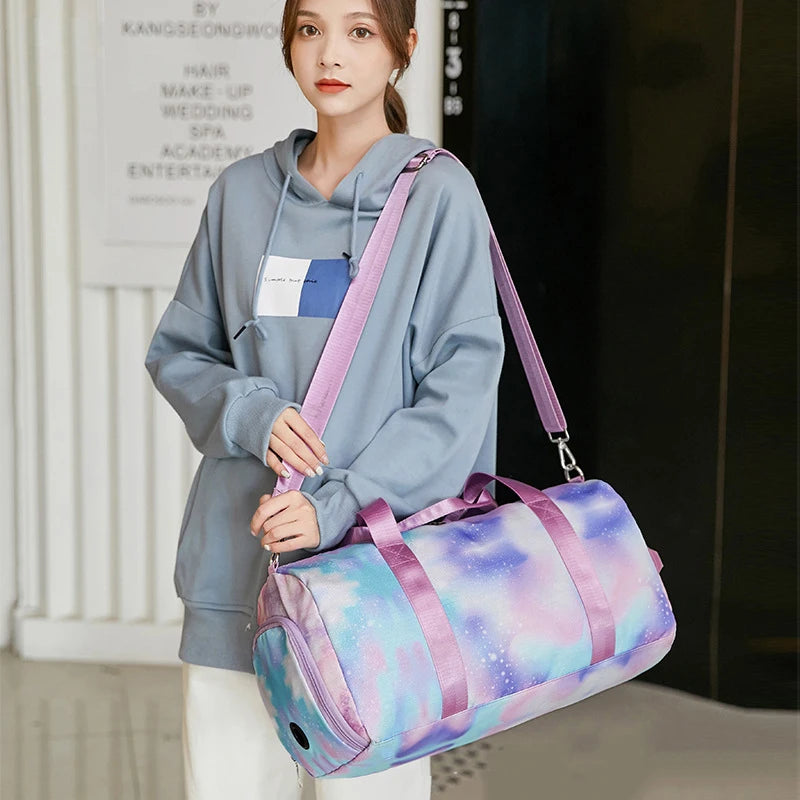Waterproof Gym Yoga Duffle Handbag Women Weekend Traveling Bag
