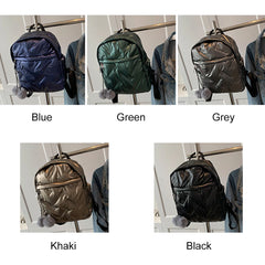Waterproof School Bags for Students Women Backpack Quilted Cotton Casual Winter