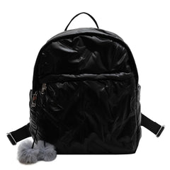 Waterproof Student School Bags Solid Women School Backpack Zipper Quilted