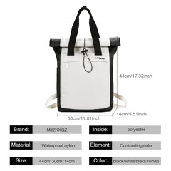 Waterproof Teenagers Boy Backpack Men Roll Top Shoulder Bag