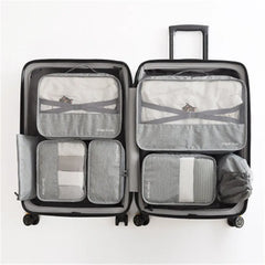 Waterproof Travel Tote System 7Pcs Packing Cube Unisex Clothing Sorting