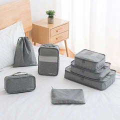 Waterproof Travel Tote System 7Pcs Packing Cube Unisex Clothing Sorting
