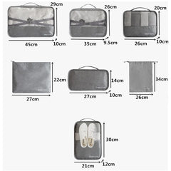 Waterproof Travel Tote System 7Pcs Packing Cube Unisex Clothing Sorting