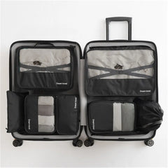 Waterproof Travel Tote System 7Pcs Packing Cube Unisex Clothing Sorting