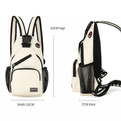 Waterproof USB Leather Crossbody Bag Anti-theft Shoulder Sling Bag