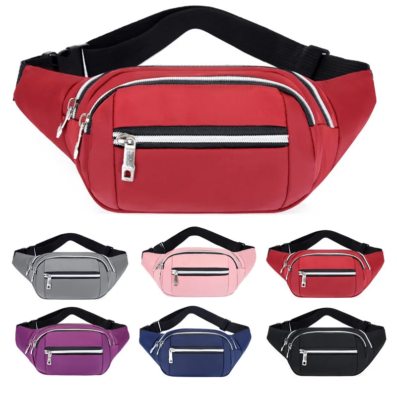 Waterproof Waist Bag Money Phone Pouch Belt Bag Purse Canvas Hip Bags Fanny Pack