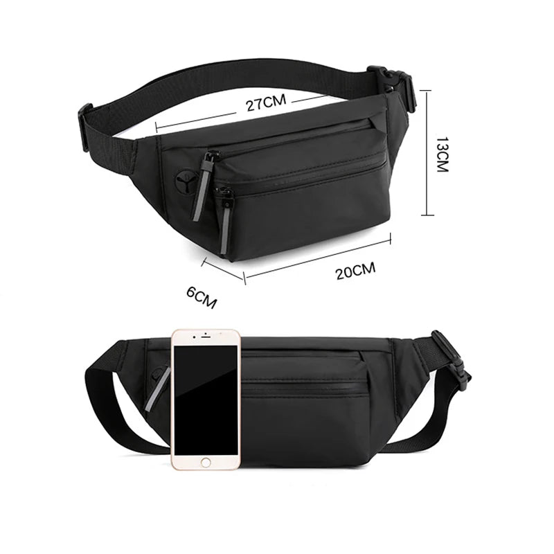 Waterproof Waist Packs High Large Women Fanny Pack Nylon Crossbody Bag