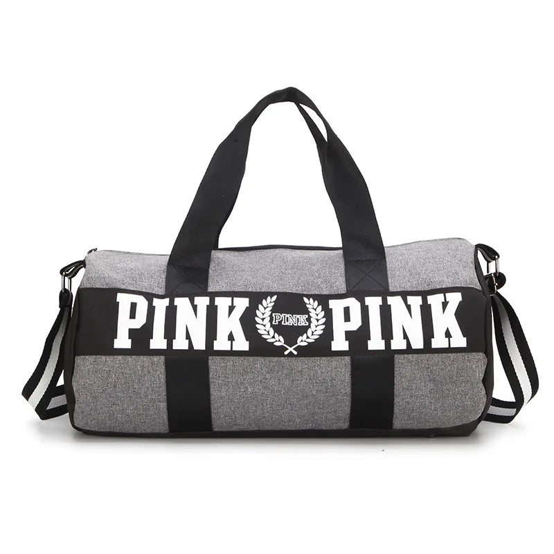 Waterproof Gym Bag for Women & Men Pink Nylon Handbags