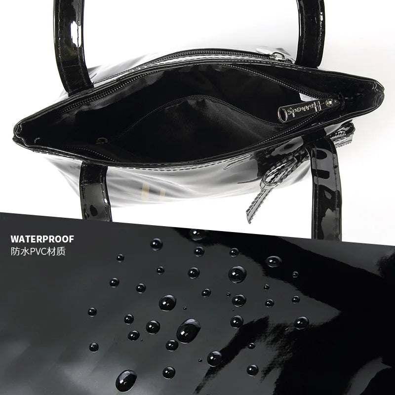 Waterproof Beach Handbag London Shopper Ladies Shoulder PVC Shopping Handbags