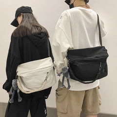 Waterproof Nylon Shoulder Bag for Women Men Student Crossbody Messenger Bag