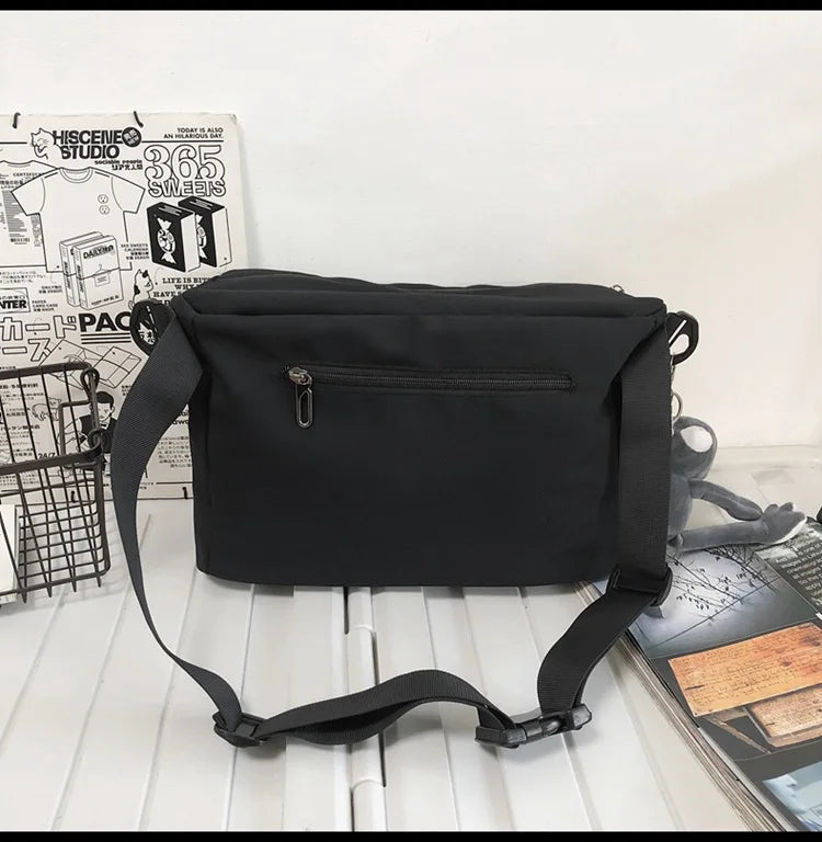 Waterproof Nylon Shoulder Bag for Women Men Student Crossbody Messenger Bag