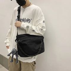 Waterproof Nylon Shoulder Bag for Women Men Student Crossbody Messenger Bag