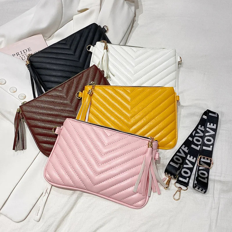 Wave Pattern Embroidery Bag Women's Fresh Sweet Messenger Shoulder Crossbody