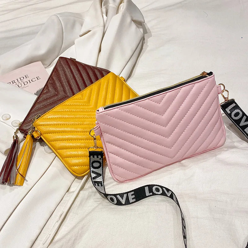 Wave Pattern Embroidery Bag Women's Fresh Sweet Messenger Shoulder Crossbody