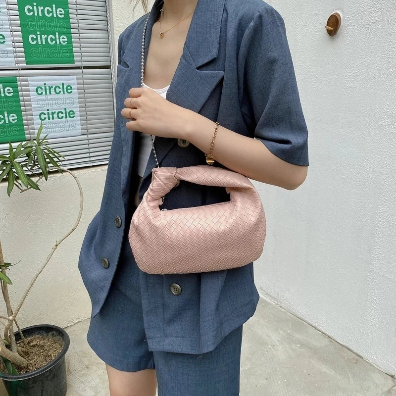 PU Leather Small Crossbody Bag with Chain Shoulder Handba