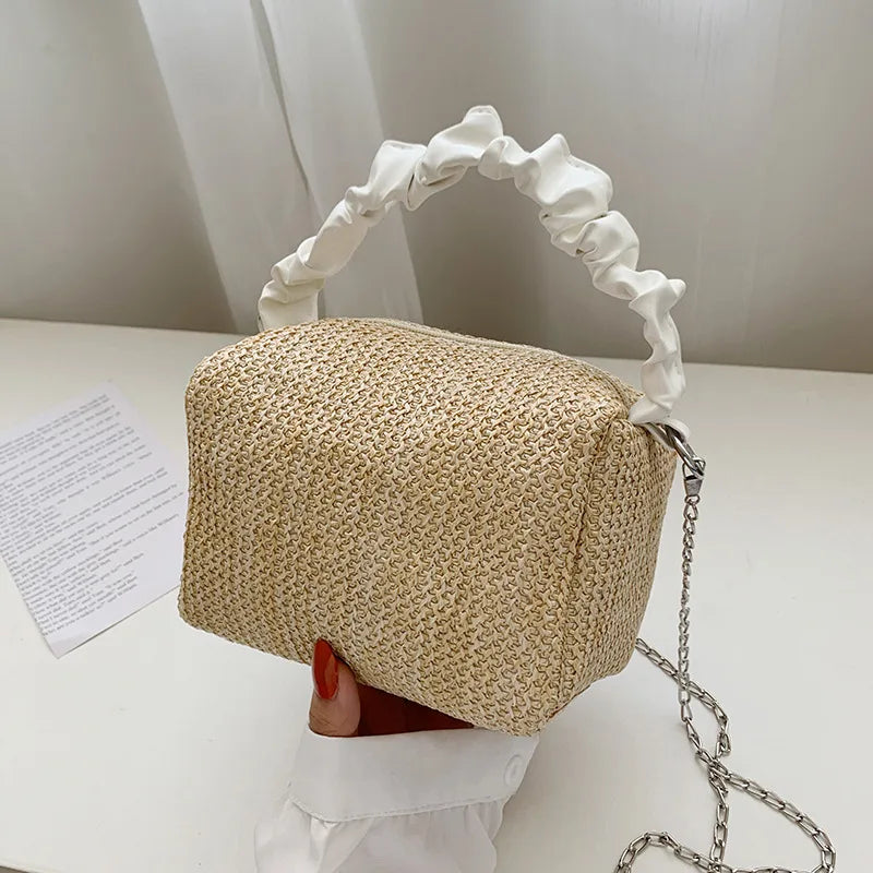 Bohemia Knitted Ruched Beach Tote Bag