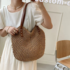 Bohemian Straw Weave Tote Bag for Women Summer Beach