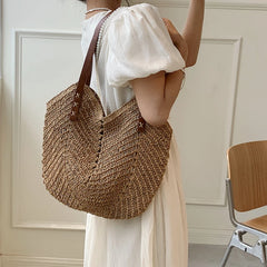 Bohemian Straw Weave Tote Bag for Women Handbags