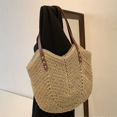 Bohemian Straw Weave Tote Bag for Women Handbags