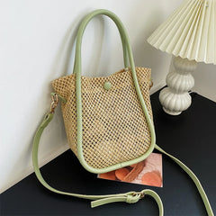 Bohemian Straw Tote Bag for Women Summer Beach Handbag