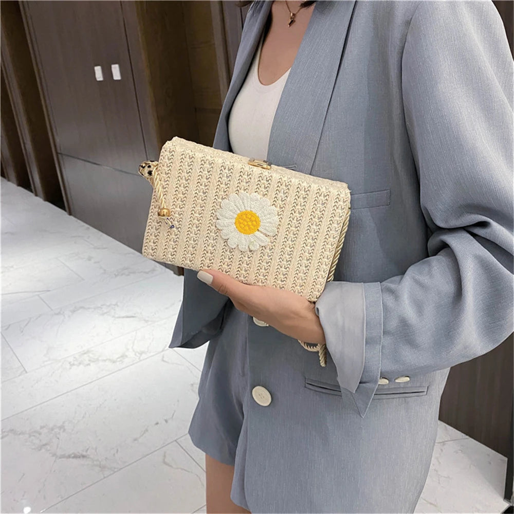 Winter Crossbody Bag Women Handbag Lock Shoulder Daisy