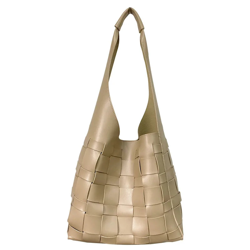 Women Knitting Shoulder Bags Big Tote Hand Bucket Bag