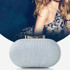 Bridal Beaded Evening Bag Chain Shoulder Handbag Rhinestones Clutch Egg Shape