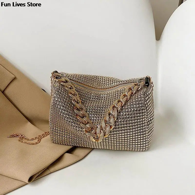 Wedding Rhinestone Shoulder Purse Party Handbags Women Totes Bag Ladies