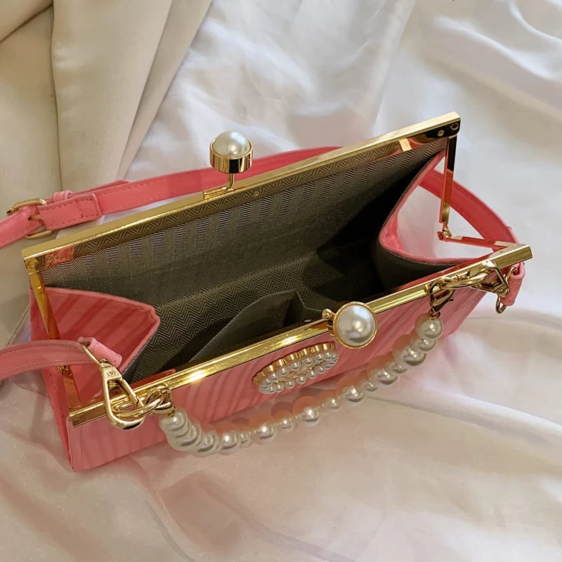 Pearl Wedding Evening Bag for Women Banquet Handbags Lady Crossbody Bags
