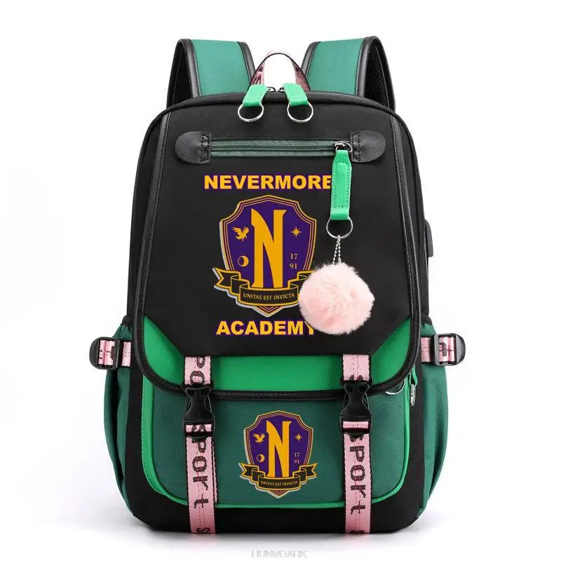 Wednesday Addams Backpack Teenage Girls Laptop Rucksack Student Shoulder School