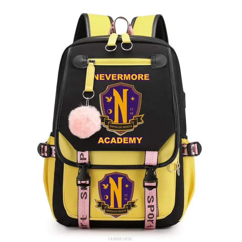 Wednesday Addams Backpack Teenage Girls Laptop Rucksack Student Shoulder School