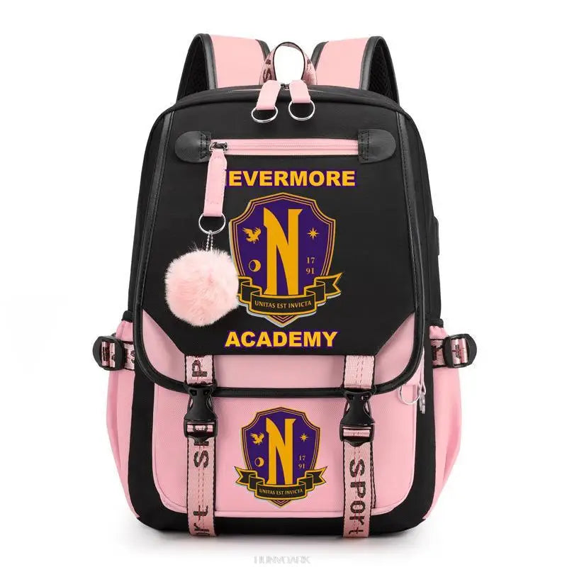 Wednesday Addams Backpack Teenage Girls Laptop Rucksack Student Shoulder School
