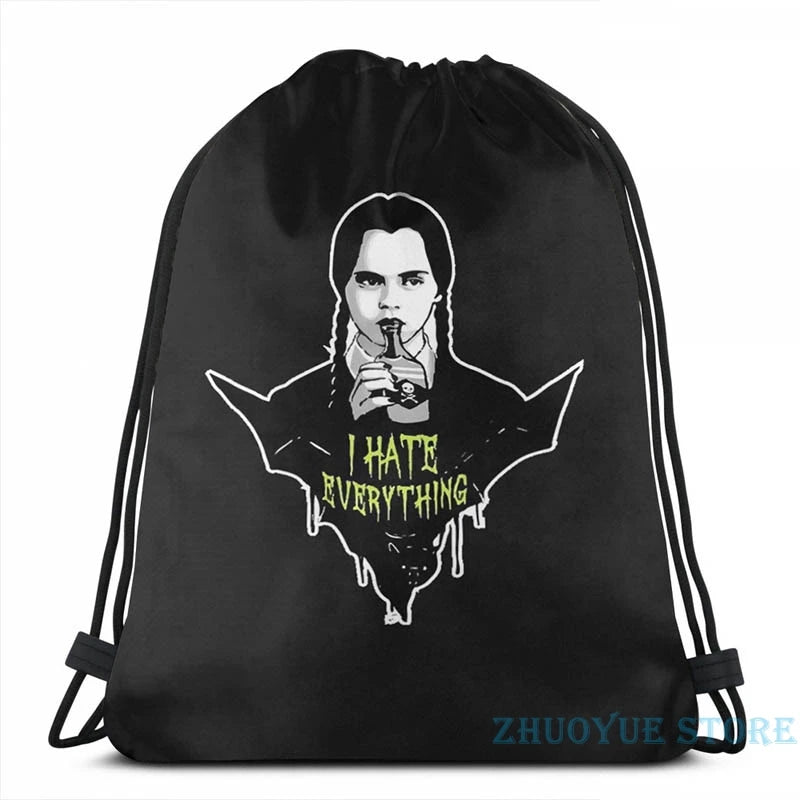 Wednesday Addams Gothic USB Charge Backpack School Travel Bag