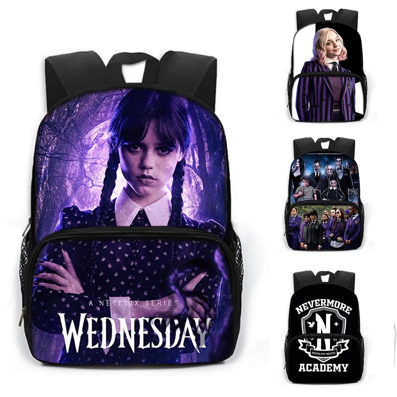 Nevermore Academy Kids Backpack Gothic Girls School Bag