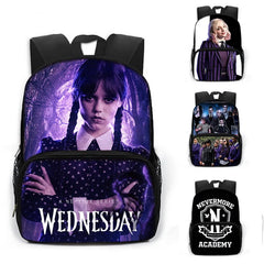 Nevermore Academy Kids Backpack Gothic Girls School Bag