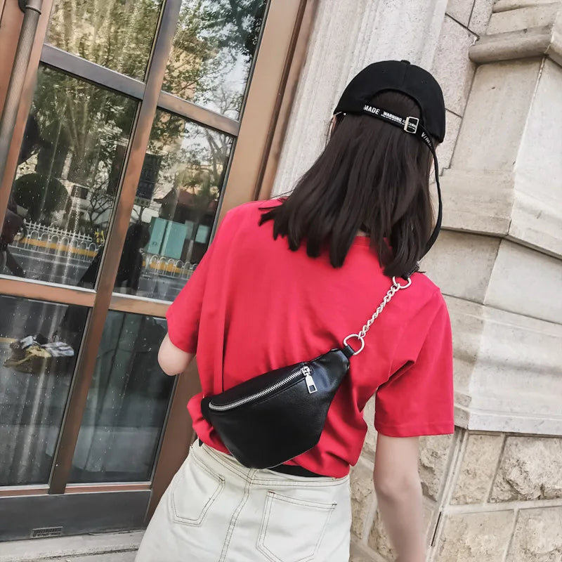 Weduoduo Waist Bag Women Waist Fanny Packs Belt Bag High PU Leather
