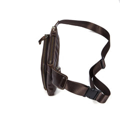 Weduoduo Men Waist Bag Leather Men Bag Phone Case Cover Travel Money Belt Bag