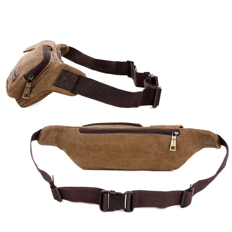 Canvas Waist Pack Casual Bum Hip Bag Belt Phone Bag Case High Fanny Pack Travel