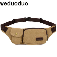 Canvas Waist Pack Casual Bum Hip Bag Belt Phone Bag Case High Fanny Pack Travel