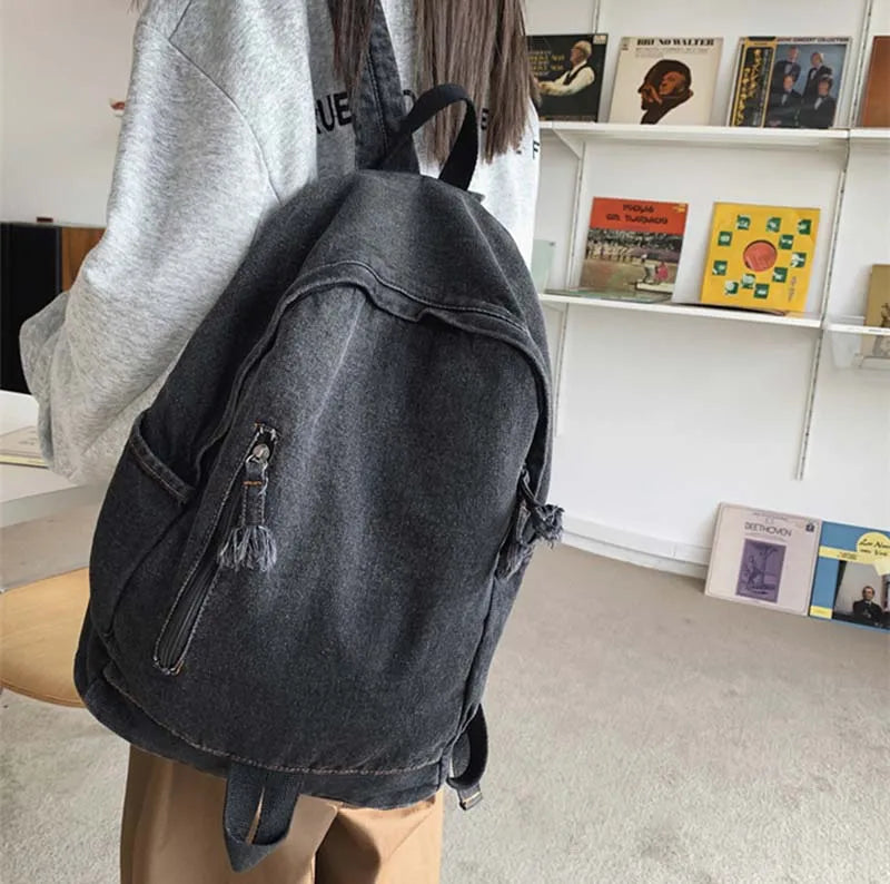 Wehyah Denim School Backpack for Girls Women's Bag Female Backpacks for Women Sc