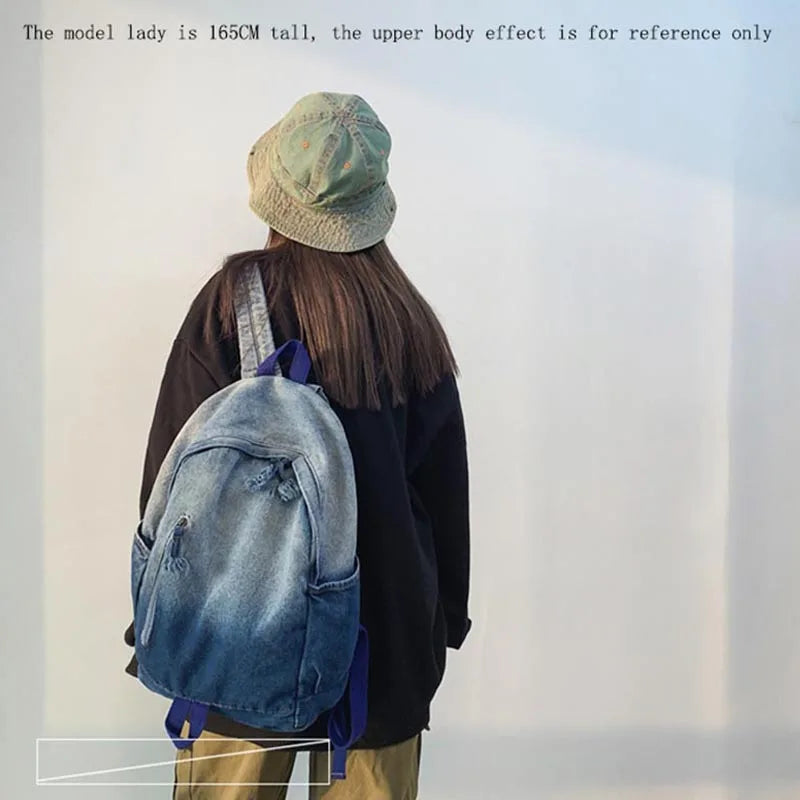 Wehyah Denim School Backpack for Girls Women's Bag Female Backpacks for Women Sc