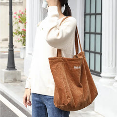 Wehyah Embroidered Corduroy Casual Tote Bag for Women ZY010