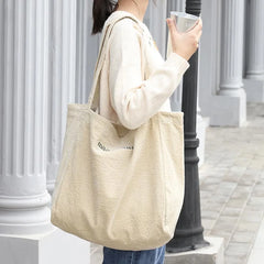 Wehyah Embroidered Corduroy Casual Tote Bag for Women ZY010