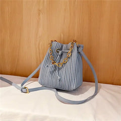 Western Style Pleated Chain Shoulder Bag Crossbody Small Bag